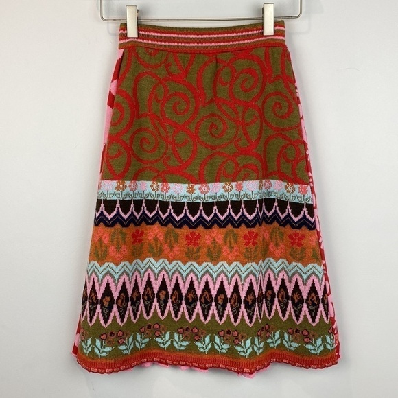 Oilily • pleated print block merino wool skirt - Picture 2 of 12